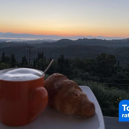 Schoenes Familienappartement In Pelekas, Corfu Mit Meerblick Exteriör bild