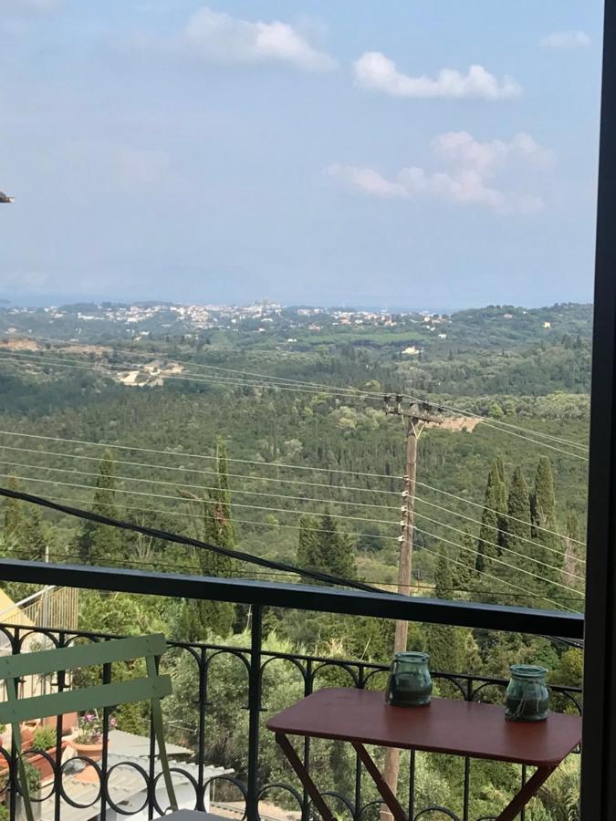 Schoenes Familienappartement In Pelekas, Corfu Mit Meerblick Exteriör bild