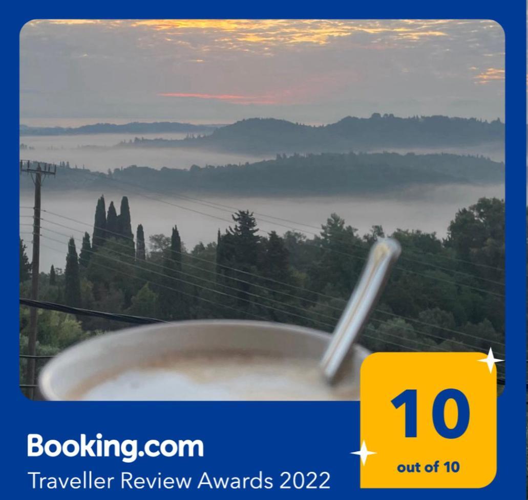Schoenes Familienappartement In Pelekas, Corfu Mit Meerblick Exteriör bild