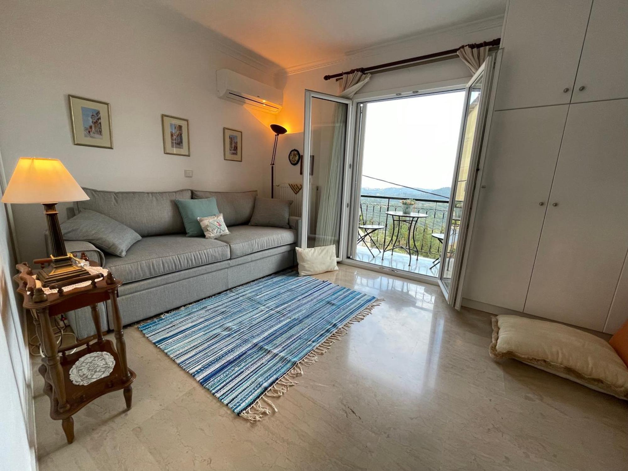 Schoenes Familienappartement In Pelekas, Corfu Mit Meerblick Exteriör bild
